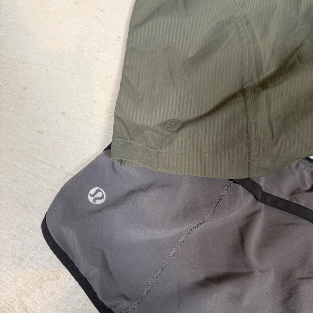 Lululemon Shorts Bundle Womens size 2 dance studio & Speed Up Olive Grey - Picture 3 of 6